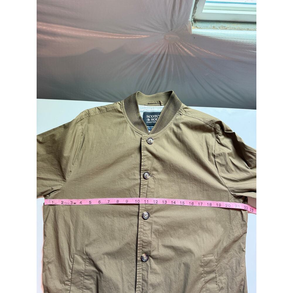 Scotch & Soda Women Organic Cotton Embroidered Bomber Jacket Size L Khaki Floral - Picture 12 of 13